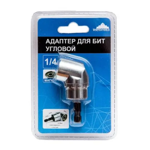 Адаптер для бит угловой 1/4 61мм Vertextools 