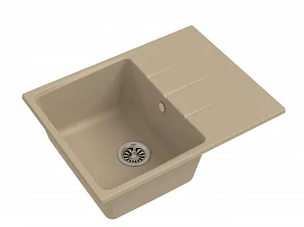 Мойка GEDR 45F, кварц, 650 мм х 500 мм, врез, темно-беж, бол.вып.40495