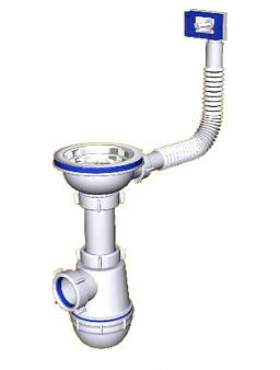 Сифон АНИ Грот A0145S  3 1/2" х 40 с перел., вып. с гайкой,