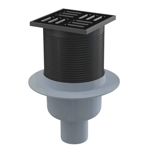 Трап ALCAPLAST 105*105/50 прямой нерж.реш.,  сухой/мокрый затвор SMART APV32 (ЖЦ)