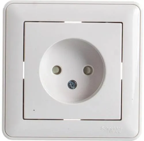Розетка 1-м СП W59 16А IP20 без заземл. защ. шторки бел. SE RS16-151-18
