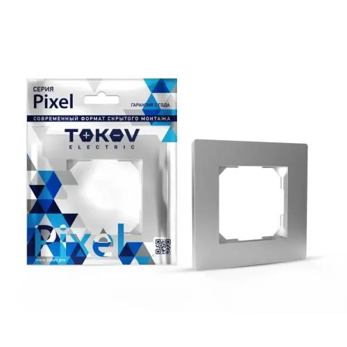 Рамка 1-м Pixel алюминий TOKOV ELECTRIC TKE-PX-RM1-C03
