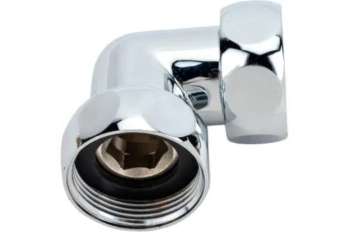 Соединение угловое с 1" х 3/4" г - г. накидной гайкой для П/суш (пара), латунь хром. RUA-66