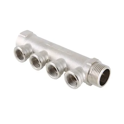 Коллектор 3/4" труба, 4 вых. на 1/2" г, лат., GF, Valtec