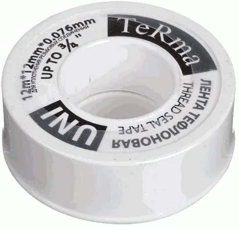 Лента ФУМ 12мм*12м*0,076мм 3/4" TERMA UNI 10031