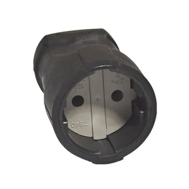 Розетка переносная с заземлением "UNIVersal" с/з черное ПВХ-облив 16А 250В (еврослот)