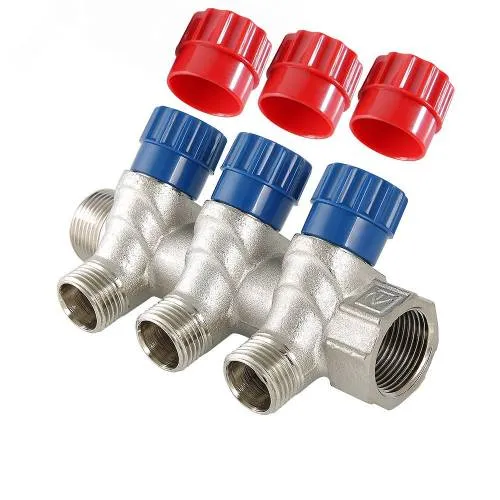 Коллектор VALTEC с регулировочными вентилями, 1"х3 вых. Евроконус 3/4