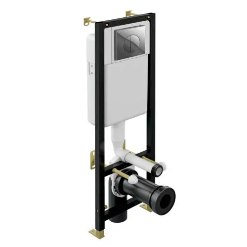 Инсталляция для унитаза BLACK 35 механическая кнопка LEON пластик хром глянцевый Cersanit