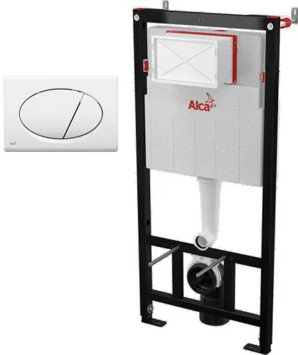 Система инстал. подвес. унитаза с мет.рамой Sadromodul AM101/1120 3 в 1 кнопка M70 белая ALCAPLA