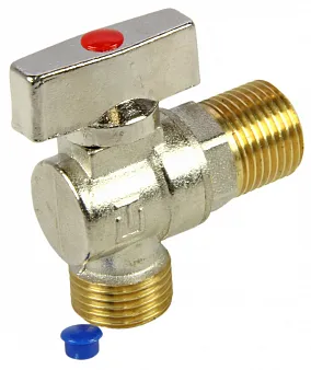 Бытовой кран шар. угловой 1/2"х1/2" ш-ш, никель, латунь, BEST "U-TEC"