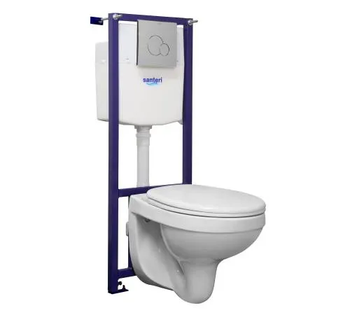 ПЭК Альфа комфорт (подвес. унитаз с сиденьем полипр. SC, инсталляция, панель хром. глянец), 87162