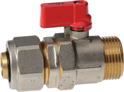 Кран шар. цанговый под МП трубу 1/2" х 16 ш-ц, флажок TeRma 30227