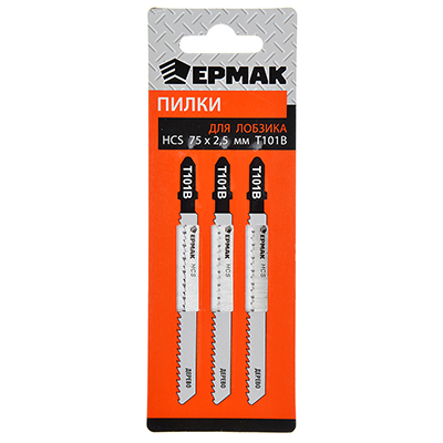 Набор пилок для эл.лобзика по древесине и ламинату ЕРМАК 3шт.(HCS EU 75х2,5мм. T-101В)