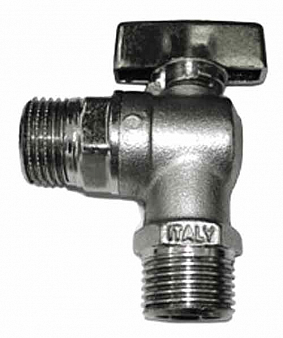 Бытовой кран шар. угловой 1/2"х1/2" ш-ш, никель, (серия 056D-D-ITCO) FORNARA