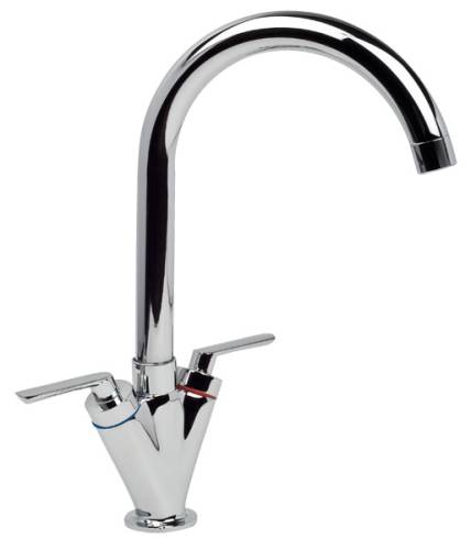 ARGO 022-N MONTANA Смеситель для кухни, хром, двухручковый, 1/2" керамика, латунь