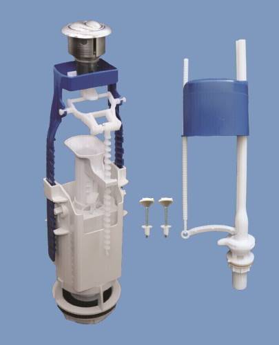 Арматура д/унит., 77.57.124.3  Псков, кнопка, нижн. подв., бел.
