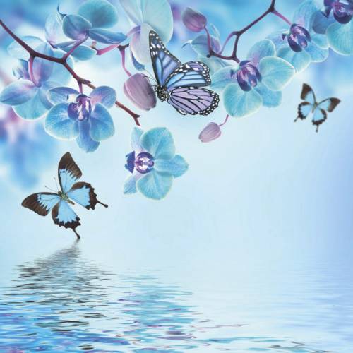 Шторка д/в тканевая MZ-145 "Голубая фантазия" 180х200см