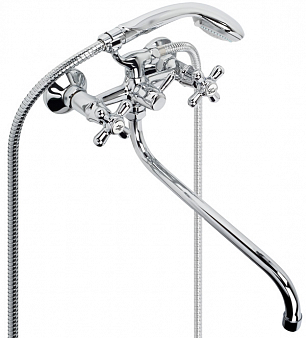 ARGO 202 RETRO Смеситель для ванны и умывальника, двуручковый, керамика 1/2", излив L325 мм