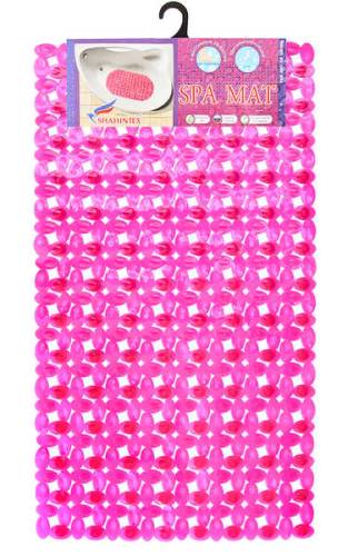 Коврик в ванну противоскользящий, «Мозайка» 67*38 розовый прозрачный