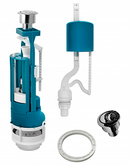 ИНКОЭР Арматура для унитаза 1/2" нижняя подводка, с двойной кнопкой 19375, И - СБ2-НпрНРФ-АА-В Р