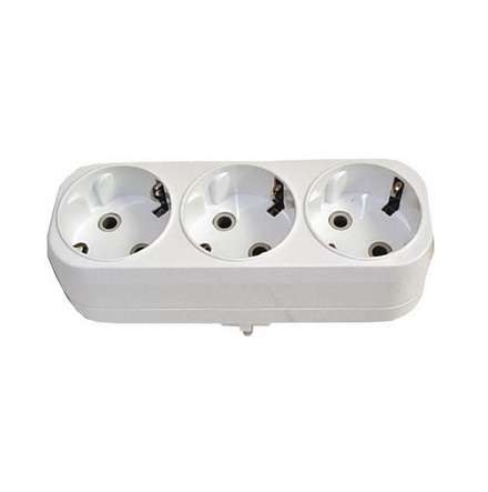 Разветвитель 3-местн. с заземл. плоский 16А UNIVersal А303