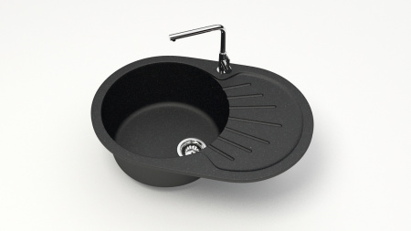 Мойка каменная, овальная 75х51х21 антрацит  мат. J111G32