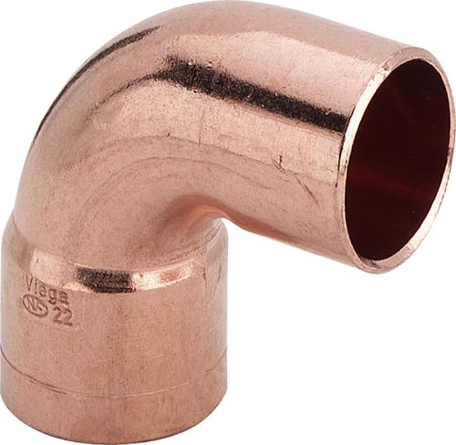 Медь.  Угол пайка. 12 мм однораст. Viega, Sanha
