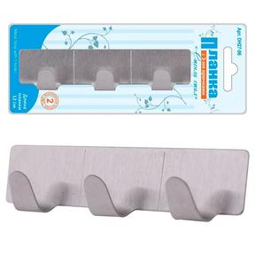 Планка с 3-мя крючками белая 12см 27.96