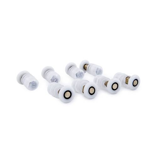 Ролики DC1013 Ø 19 мм с эксцентриком, одинарные белые для душевой кабины (8 штук)