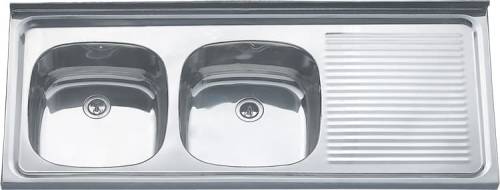 Мойка накладная 12050 0,6/180 (5) двойная MELANA нержавейка