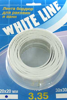 Бордюр для ванны лента 20 х 20 мм, 3,35 м Белая