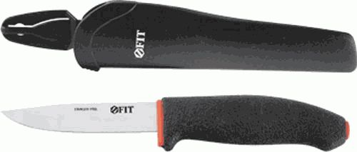 Нож строительный нержавеющая сталь, прорезиовая ручка (10611)