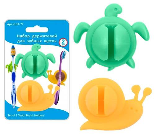 Набор держателей 34.77 для зубных щеток на присоске 2шт