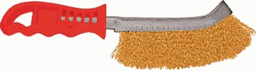 Кордщетка латуная пластиковая ручка изогнутая (38411)