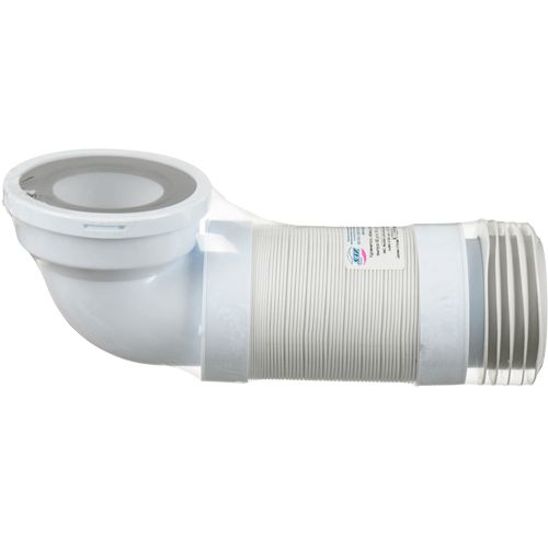 Слив для унитаза K729R, 320-750 мм, 90 град., с резиновой мембраной и манжетой, АНИ ПЛАСТ 