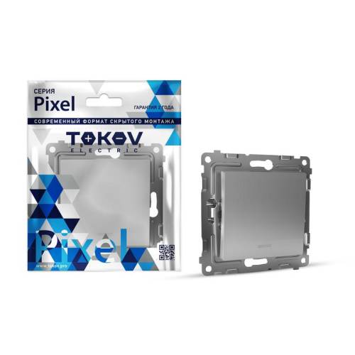Выключатель 1-кл. СП Pixel 10А IP20 с индикатором механизм алюм.TOKOV ELECTRIC TKE-PX-V1I-C03