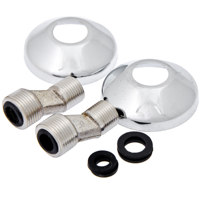 Эксцентрик 3/4" х 1/2" н/н с отраж, нерж. сталь, с заглуш., люкс, 2шт. для смес. Rain