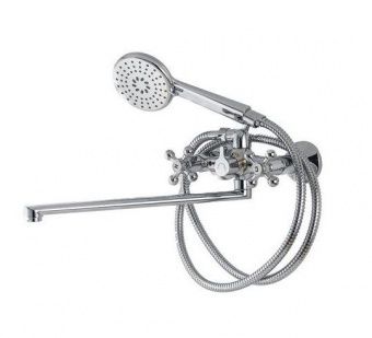 RUSANT PC-B 61-86 Смеситель для ванны, излив L35, кран-букса керамика, латунь хром