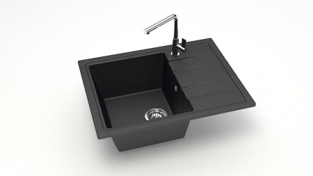 Мойка каменная, прямоугольная 58х47х20 антрицит мат J150G32