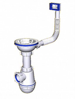 Сифон АНИ Грот A0145S  3 1/2" х 40 с перел., вып. с гайкой,