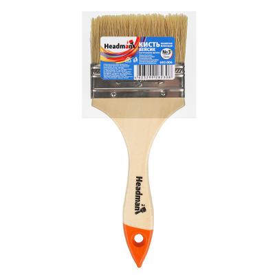 HEADMAN Кисть малярная плоская "Basic" нат. щетина 3" (75мм)