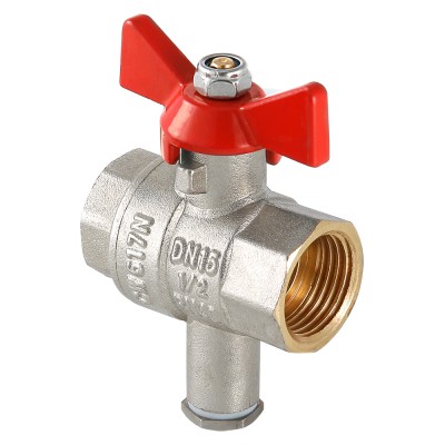 Кран шаровой VALTEC, для подключения датчика температуры, 1/2"