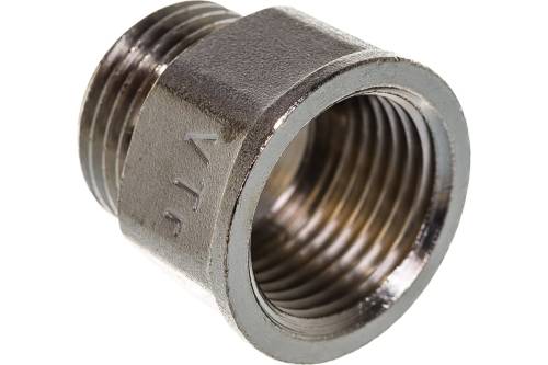 Удлинительная гайка 1/2" 15 мм, никель латунь Valtec