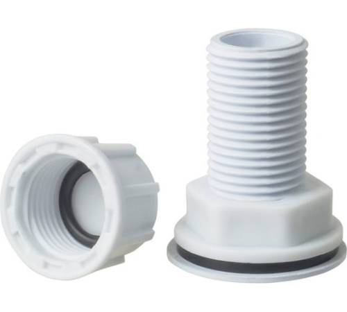 Штуцер (врезка) в бак (емкость) с заглушкой и прокладкой 1/2" (пластик), MP-У