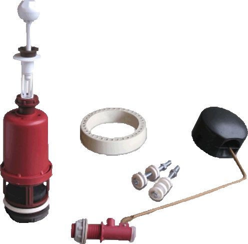 Арматура д/унит., ТУЛА, 1/2"боков., тяга вверх белая, пластик,