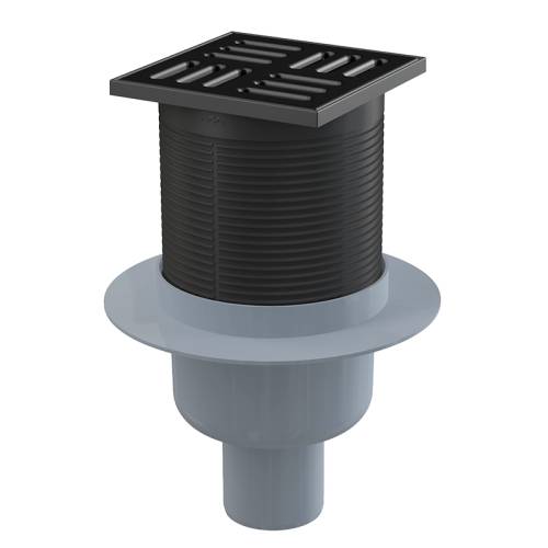 Трап ALCAPLAST 105*105/50 прямой нерж.реш.,  сухой/мокрый затвор SMART APV32