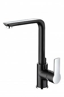 ARGO 3503 OLIMP black Смеситель для кухни набортный, хром/черный