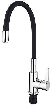 LEDEME L4898-2 Смеситель для кухни, гибкий излив, черный/хром