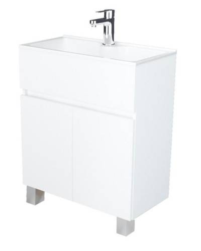 Тумба с раковиной Mira 60Н 2д. Белый глянец.  У83301