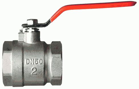 Кран шар. 2" г-г  рычаг, лат. ник.  Terma RED  31044 (ЖЦ)